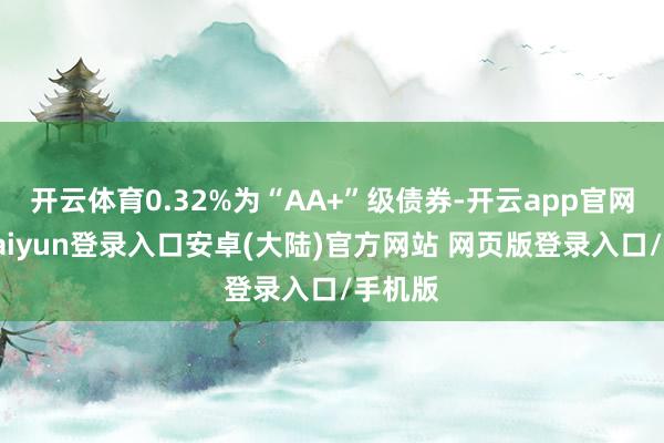 开云体育0.32%为“AA+”级债券-开云app官网下载kaiyun登录入口安卓(大陆)官方网站 网页版登录入口/手机版