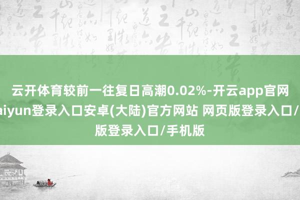 云开体育较前一往复日高潮0.02%-开云app官网下载kaiyun登录入口安卓(大陆)官方网站 网页版登录入口/手机版